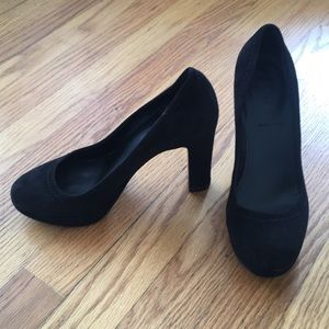 JCrew Black Suede Pump Heels